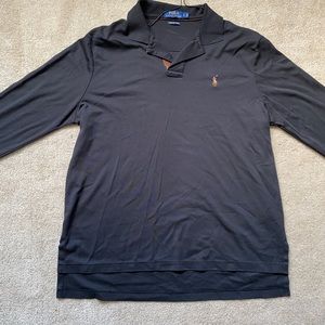 Long Sleeved Black Polo Shirt